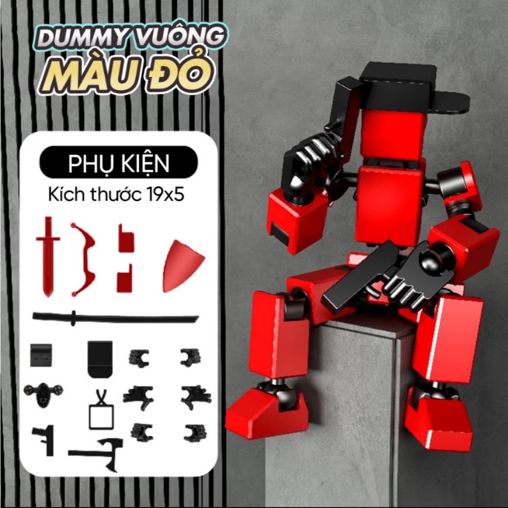Đồ chơi mô hình kit DUMMY 13 vuông - Robot với khớp nối cử động linh hoạt
