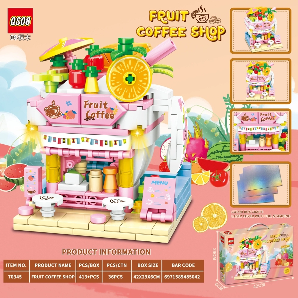 Đồ Chơi Lắp Ghép Lego cửa hàng nước ép trái cây- 415 hạt - Full Box - Sku : LG-70345