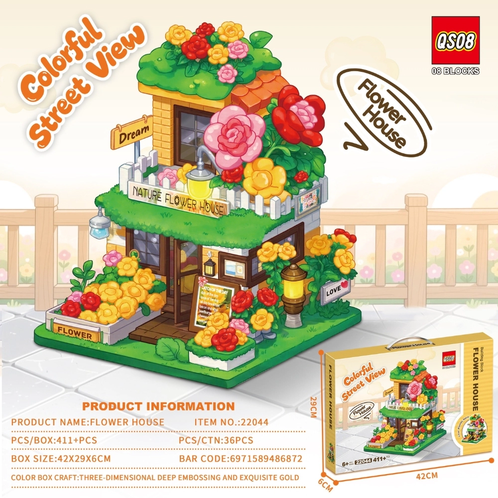 Đồ Chơi Lắp Ghép Lego cửa hàng hoa - 411 hạt - Full Box - Sku : LG-22044