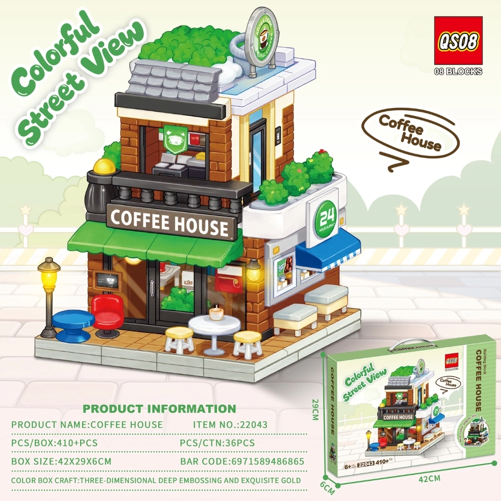 Đồ Chơi Lắp Ghép Lego Quán cafe mini - 410 hạt - Full Box - Sku : LG-22043