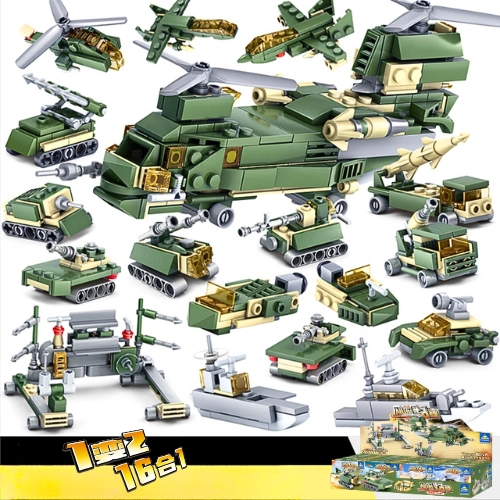 Đồ Chơi Lắp Ghép Lego combo 16 Phương Tiện Quân Đội  - Full Box - Sku : LG-KY84053